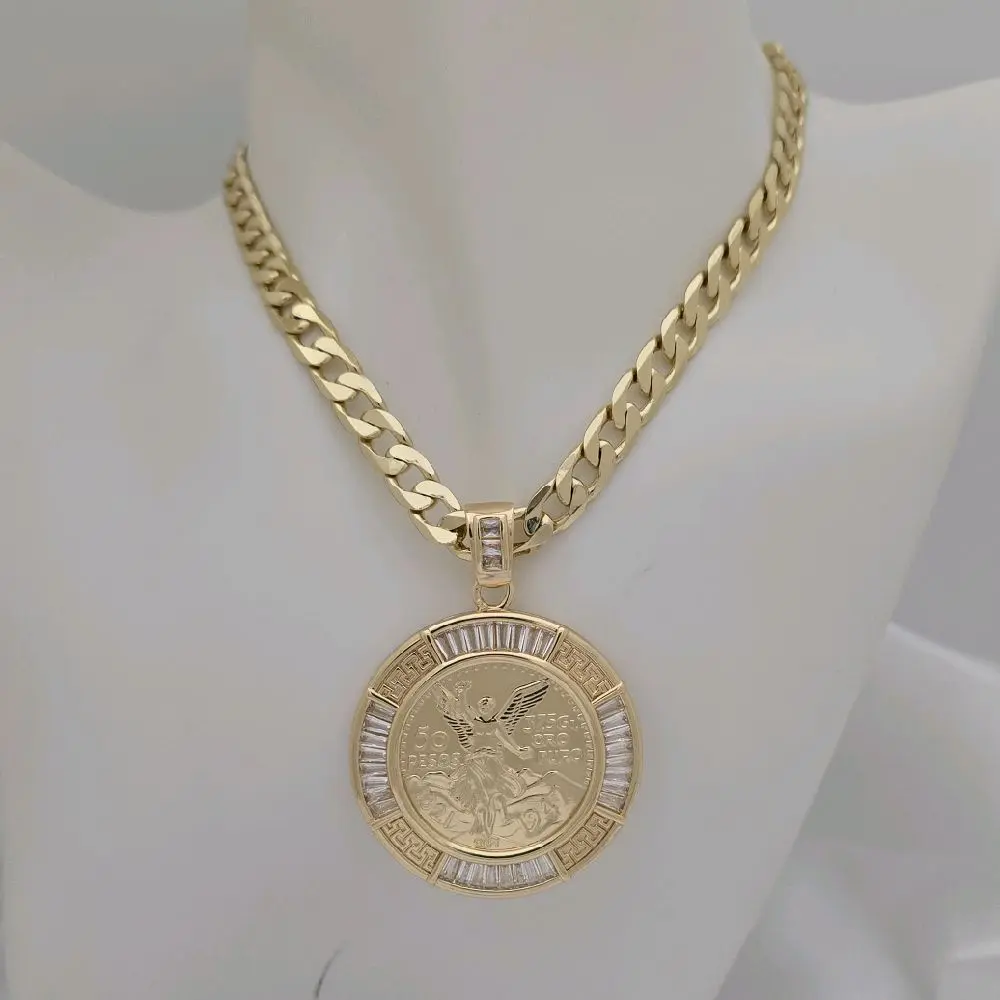cadena 248 de 6mm de grosor y dije centenario