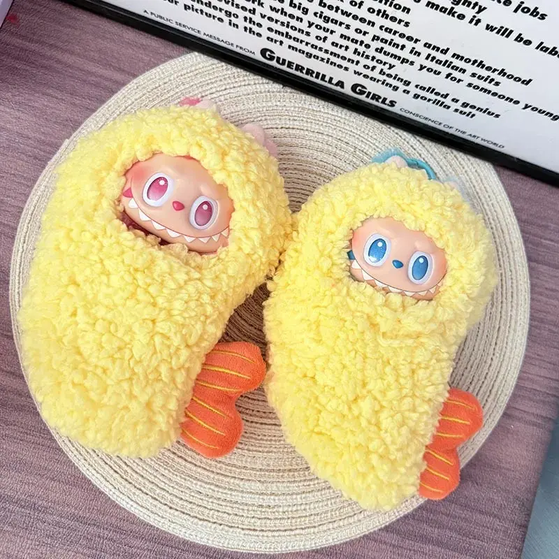 POP MART Labubu Adorable Cute Special Clothing Set Fried Shrimpbubu Yellow Plush Outfits for 17 cm/6.7 inches Dolls(No Dolls Included)