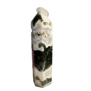 Moss Agate Tower – 1 of 1 Ultra High-Quality Hand-Picked Crystal for Growth, Abundance & Grounding