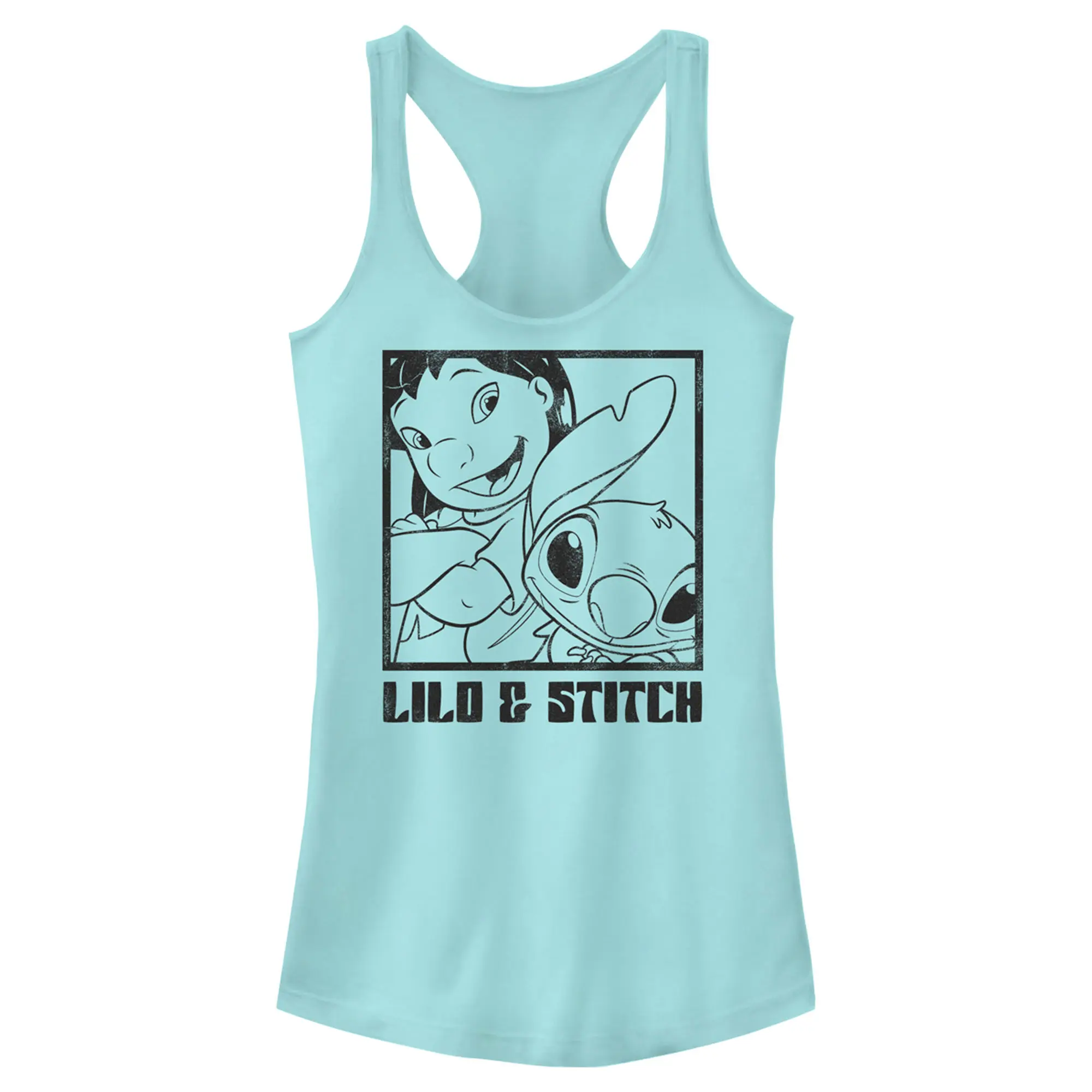 Juniors Womens Lilo & Stitch Snapshot with Attitude Racerback Tank Top