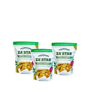 Terranean Herbs Ribbon Chips – Za'atar (3pk) |   Authentic TwiceBaked Chips, Thin  Crunchy Snacks |   Halal, NonGMO, Kosher Certified