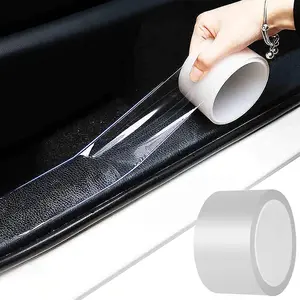 MYFEA AntiScratch AntiCollision Adhesive Strip Car Door Edge Guard Protector Strip Car Door Scuff Plate Protectors Transparent Invisible Tape for Rear Bumper/Door(Ft x In)