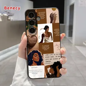Straight Edge Phone Case Compatible with Galaxy S23 Ultra S24 Plus S25 S22+ Self - Affirmation Art Pattern Pocket-Friendly Shockproof Liquid Silicone Protective Soft Smartphone Casing
