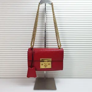 Pre-owned Calfskin Crossbody Bags Gucci Padlock Shoulder Bag Guccissima Leather Small