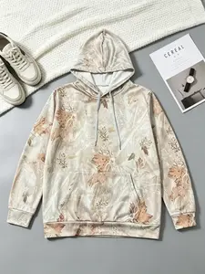 Women's Ladies Maple Leaf Hoodie， Minimalist Design Loose Fit with Kangaroo Pocket & Ribbed Cuffs for Fall Winter Fashion Casual Sweatshirts - Womenswear，camouflage hoodie
