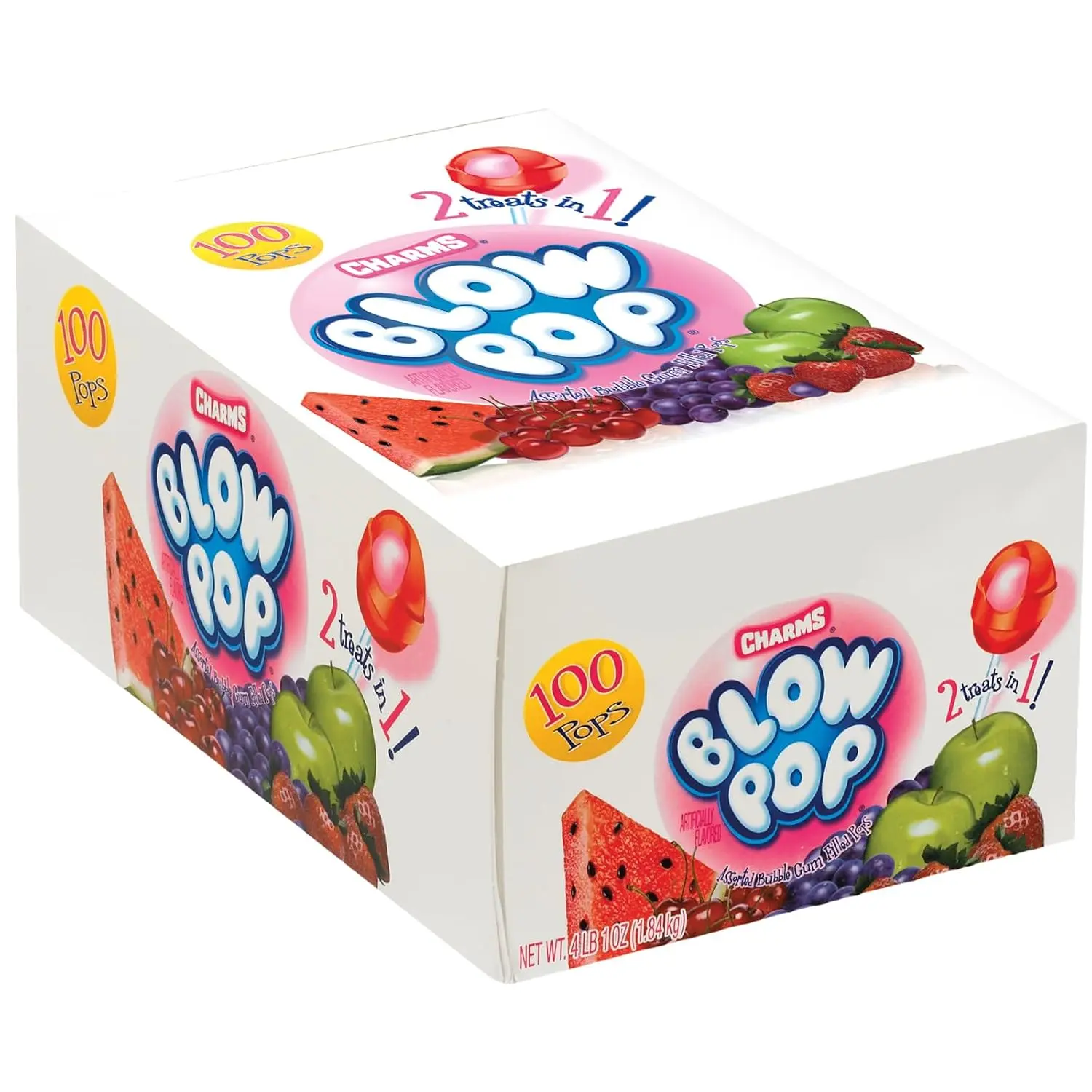 Charms Blow Pop Lollipops, Assorted Flavors, 100 Count, 4lb 1oz Box Charms Blow Pop Lollipops, Assorted Flavors, 100 Count, 4lb 1oz Box