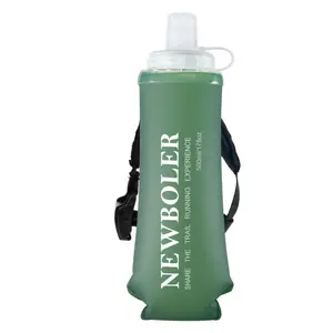 Hands-Free Water Bottle Wrist Strap & Portable Soft Water Flask  Collapsible Soft Water Bottle| BPA-Free Leakproof Sports Hydration Flask for Running Hiking  493016