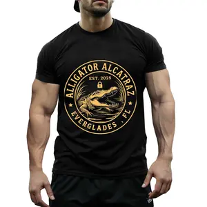 Alligator Alcatraz Florida Everglades Funny T-Shirt, Dark Humor Shirt, Funny Florida Gift, MAGA Shirt, Casual Cotton Top