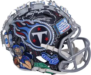Will Levis Tennessee Titans Autographed Riddell Speed Mini Helmet - Art by Charles Fazzino - QL84439498 - Fanatics Authentic Certified