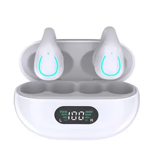 Open Ear Headphones for Running & Gym, Ultra Comfortable All-Day Wear with Touch Control & Clear Calls, Sweatproof Sport Earbuds with LED Charging Case.