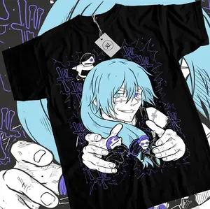 Mahito T-shirt Jujutsu Kaisen Gojo Girl Anime Horror Manga Black Shirt All Size