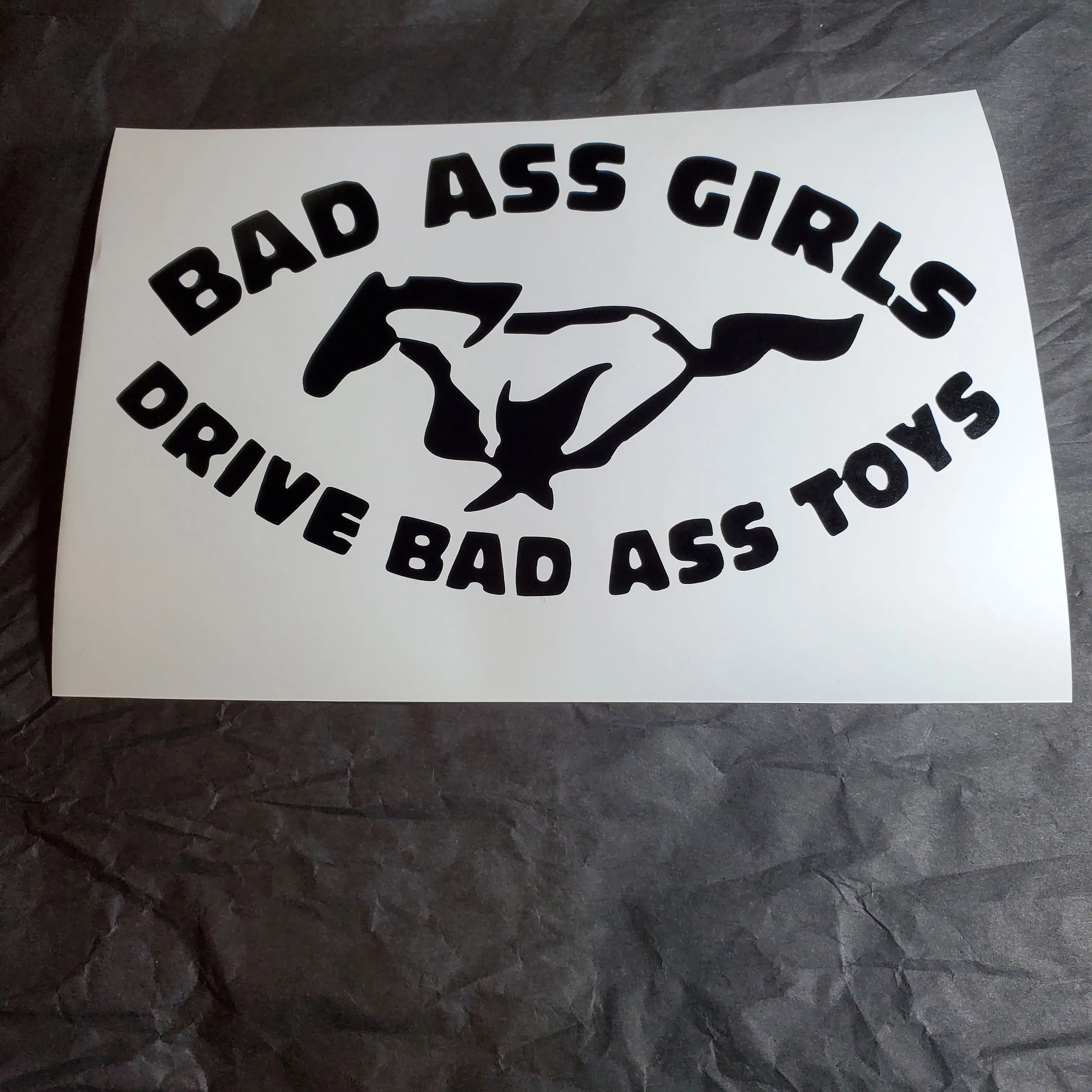 Bad Ass Girls Mustang 8x4 Vinyl Decal