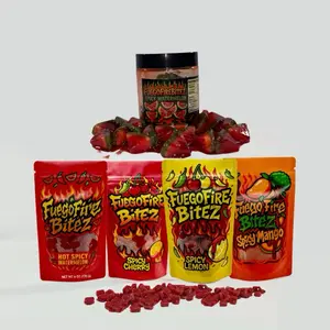 FuegoFireBitez Spicy Watermelon Gummies 8oz & 4 Pouches 6oz Hot Spicy Treats Variety Pack