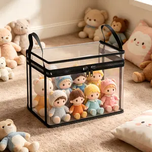 Student Book Storage Box Transparent Book Bag Classroom Desk Organizer Moisture-Proof Bookcase for Dormitory Books Organization