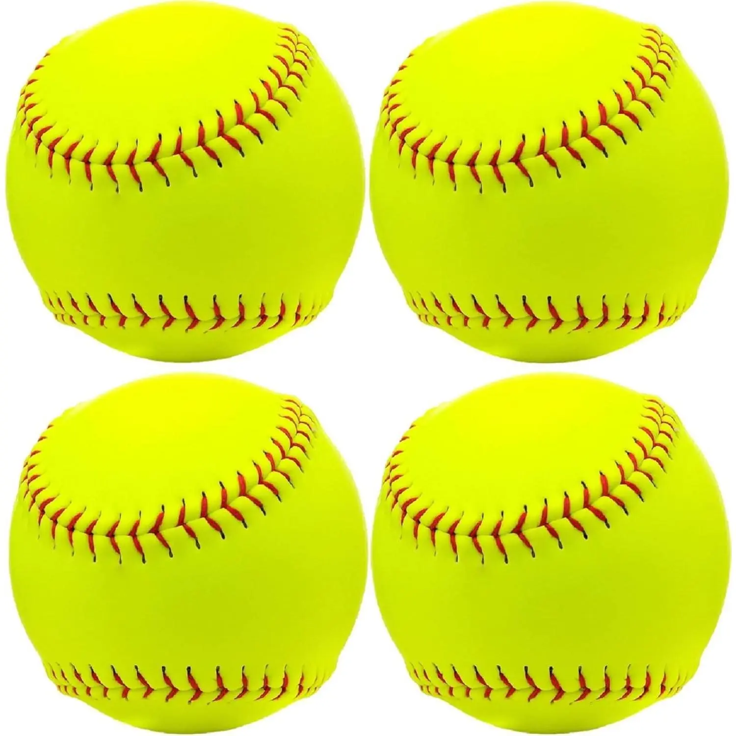 Fastpitch Softballs, 11 Inch Yellow Practice Softball, Unmarked & Leather Covered  Ball for , Practice and