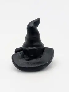 Black Obsidian Witches Hat| 2"-2.25"High x 1.75"-2"Wide| Halloween Decor