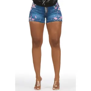 Nidyre Med. Wash Painted Denim Short