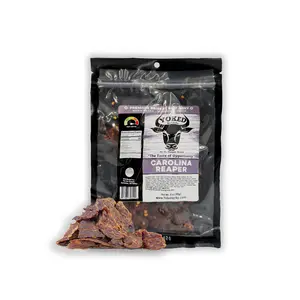 Yoked Jerky Carolina Reaper Flavor 85g Premium Brisket Beef Jerky Gluten Free No MSG Low Fat Corn Dried Snack Made in USA Sweet Meets Heat Natural Sugar - Dry