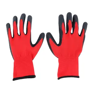 12 Pair Crinkle Latex Rubber Hand Coated Safety Work Gloves for Men Women General Multi Use Construction Warehouse Gardening Assembly