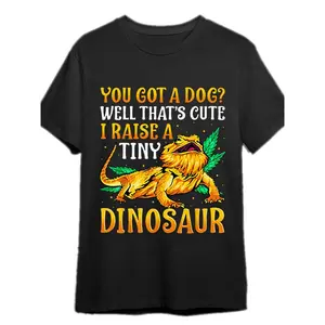 [Gift Favorite] Bearded Dragon Humor Men's T-Shirt - Funny Pet Reptile Graphic, Black Cotton Tee with Orange and Yellow Text, Ideal Gift for Lizard Lovers, Humorous Clothing |   Crew Neck Tshirt |   Medium Elasticity