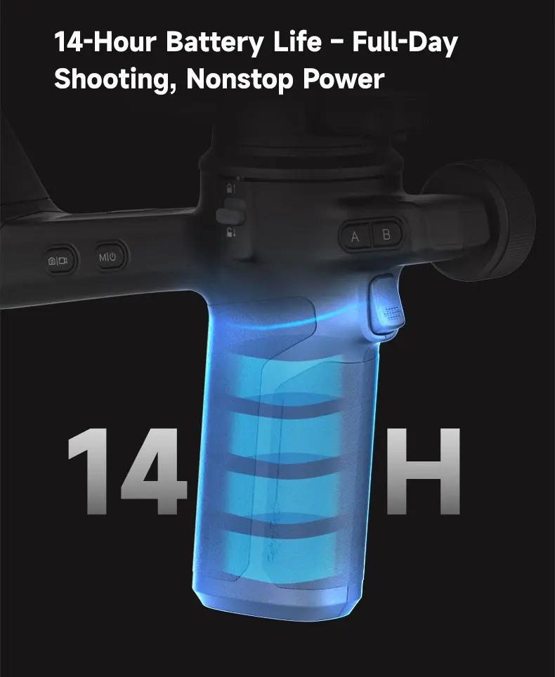 FeiyuTech SCORP 3 Gimbal Stabilizer with AI Tracking, 3-Axis Handheld Stabilizer for Sony Canon DSLR, 3.5kg/7.72lbs Payload, Detachable Wireless Remote Control Handle for Solo Filmmaking