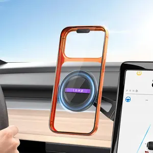 Upgrade Tesla Phone Mount [Strong Magnetic & Foldable] Aluminum Car Mount for Tesla Model 3/Y/Juniper, 360 Rotating Tesla Phone Holder Fits for iPhone 17 16 15 Pro Max, Tesla Accessories