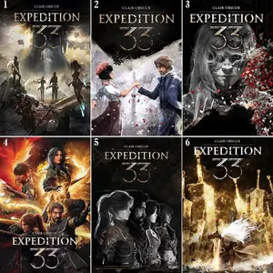 Clair Obscur Expedition 33 Poster Unframed, Expedition 33 Map RPG Gaming Poster Print, Video Game Poster, Gaming Wall Art, Geeky Poster Gift, Gift For Gamers