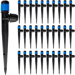 30 count Drip Irrigation Emitters with Stake, 360?Adjustable Fan Sprayer Water Flow Lock Barbed Dripper for 1/4" Drip Irrigation Tubing Garden Irrigation Sprayer for DIY Garden Irrigation System