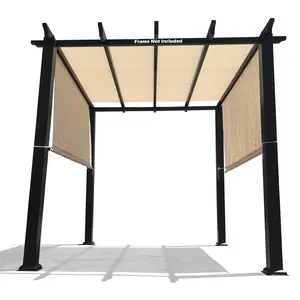 90% UV Block HDPE Permeable Canopy Replacement Pergola Shade Cover with Rod Pockets in Beige