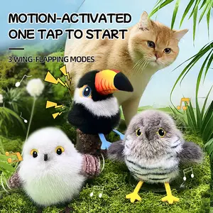 Realistic Flapping Bird Cat Toy – Touch-Activated, Chirping & Rechargeable for Endless Kitty Fun