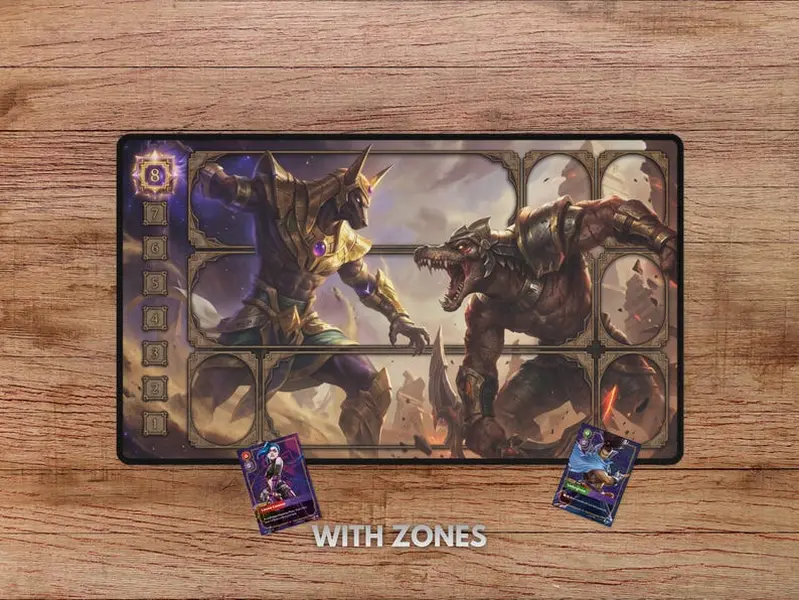 Nasus vs Renekton Riftbound Mousepad With Themed Zones Desk Mat and Playmat