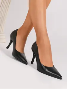 2025 Women's Elegant Chic Pointed-Toe Stiletto Court Pumps, Fashion Solid-Tone High Heels for Cocktail Party, Daily Outfit Enhancer, Trendy Versatile & Delicate Heels for Teens & Women, Comfort Soft-Insole Dress Shoes