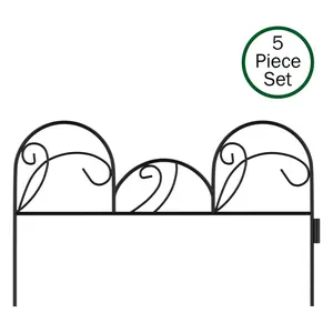 Pure Garden 5 Panels of Mimosa Decorative Garden Fencing
