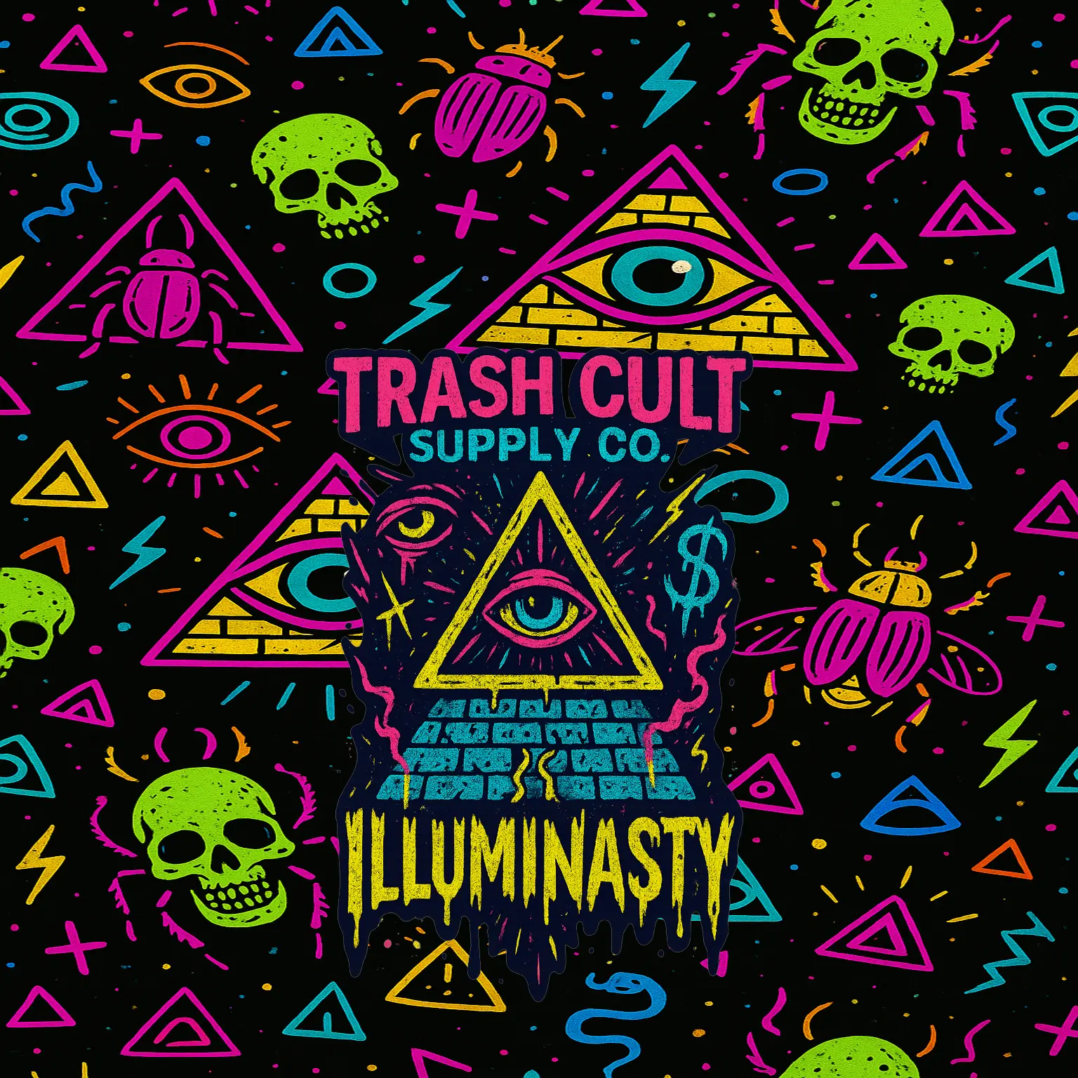 Neon Illuminati Chaos  Sling Bag  Limited Edition Illuminasty Drop