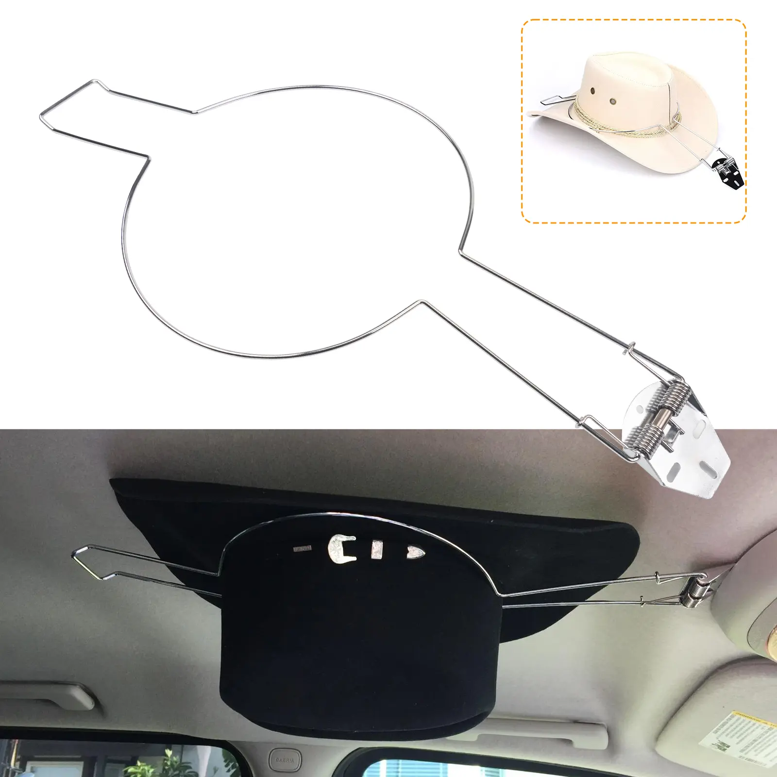 1/2Pcs Cowboy Hat Rack Holder for Truck SUV with Adjustable Wire Frame, Easy Install, Save Space & Maintain Hat Shape, Perfect Organizer for Hat Lovers Car Interior Accessories