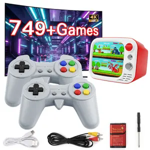 H7 Retro Game Console, 749+ Games, Mini TV Style, AV HDMI Output, 3.5 Inch IPS Screen, Dual Wireless Controllers for Holiday Birthday Gift