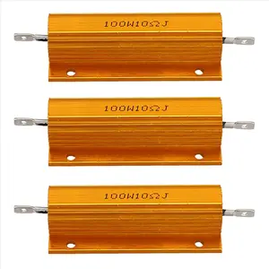 3X Gold Aluminum Clad Power Resistor Resistance 100W, 10 Ohm 10R