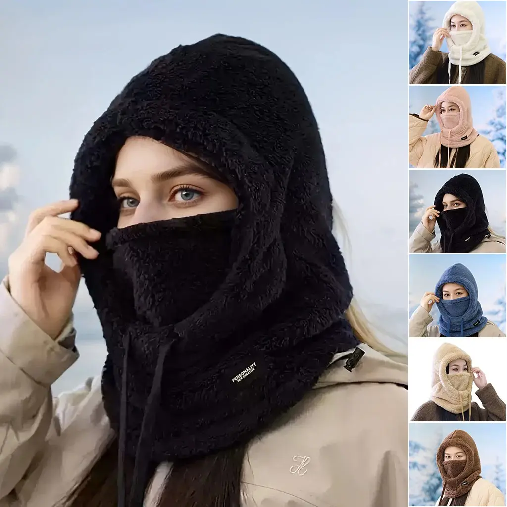 Cozy Balaclava Winter Hat 3-In-1 Warm Hooded Neck Gaiter Mask with Face Cover, Ideal for Men & Women, Perfect for Cold Weather