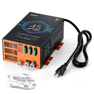 【FathersDayGift】 VEVOR RV Converter, 45 Amp, 110V AC to 12V DC RV Power Converter Battery Charger with 4 Stage Smart Charging 13V to 16.5V Adjustable Operating Range, Compatible with Lithium Lead Acid Battery, ETL