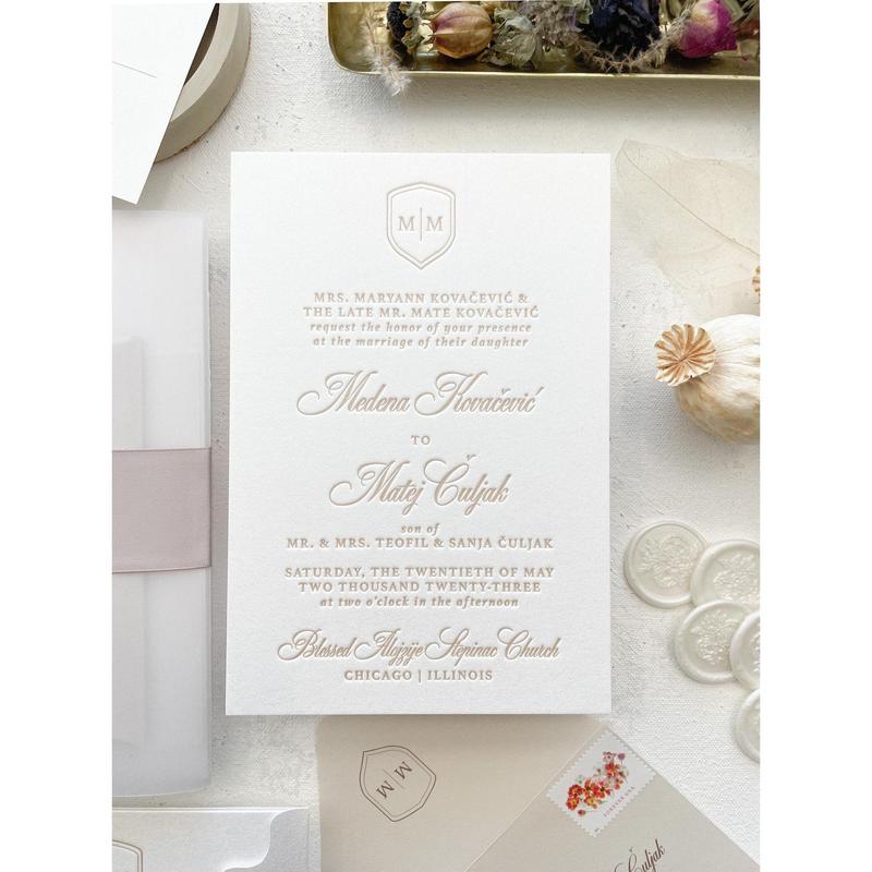 Letterpress Wedding Invitations | Style 333