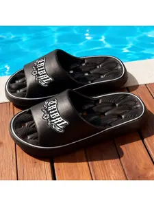 1pc Tribal Gear Printed EVA Slippers, Lightweight for Home Slippers, Bathroom Slippers, Guest Slippers, Unisex, Indoor/Outdoor Slippers, Slip-On Style, Suitable for Home Bathroom, Outdoor Leisure, Pool And Beach Travel