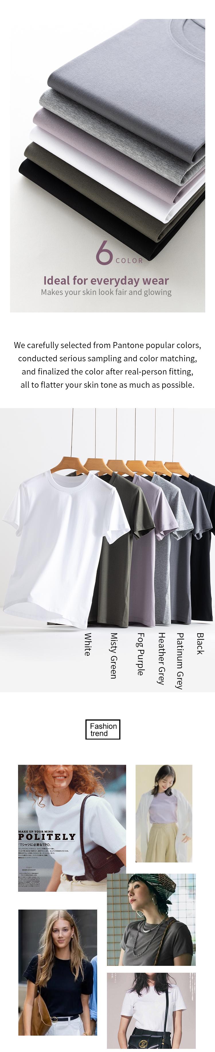 2-Pack Soft Cotton Quick Dry T-Shirts for Women | Casual Basic Tee Value Set Streetwear