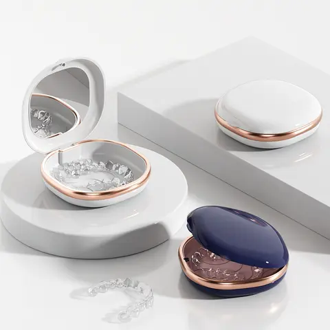 Dental Braces Case Portable Mirror Braces Retainer Storage Box Adult Invisible Braces Case Dental Corrector Storage Box