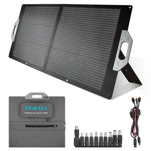 100W Monocrystalline ETFE Foldable Solar Panel Charger with 3 Outputs | IP68 Waterproof | 23% High Efficiency | Adjustable Kickstand & Parallel Cable | Compatible with Solar Generators(240-2000W), Power Banks, Car Batteries & Outdoor Emergencies