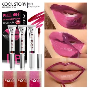 Long-lasting Peel-off Lip Stain Set, 3pcs/set Waterproof Matte Finish Lip Gloss, Suitable for All Skins, Daily Lip Makeup Products, Lip Care Cosmetic