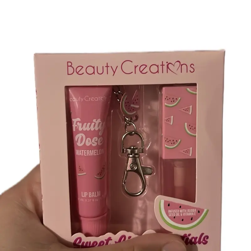 Beauty Creations Sweet Lip Watermelon Fruity Dose Lip Balm with Keychain Gift Set