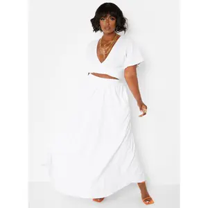Big Risk  Skater Maxi Skirt w. Pockets - White