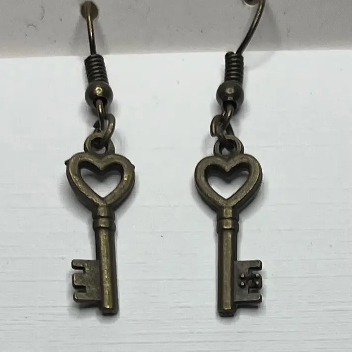 Handmade Key Dangling Hook Earrings for Women