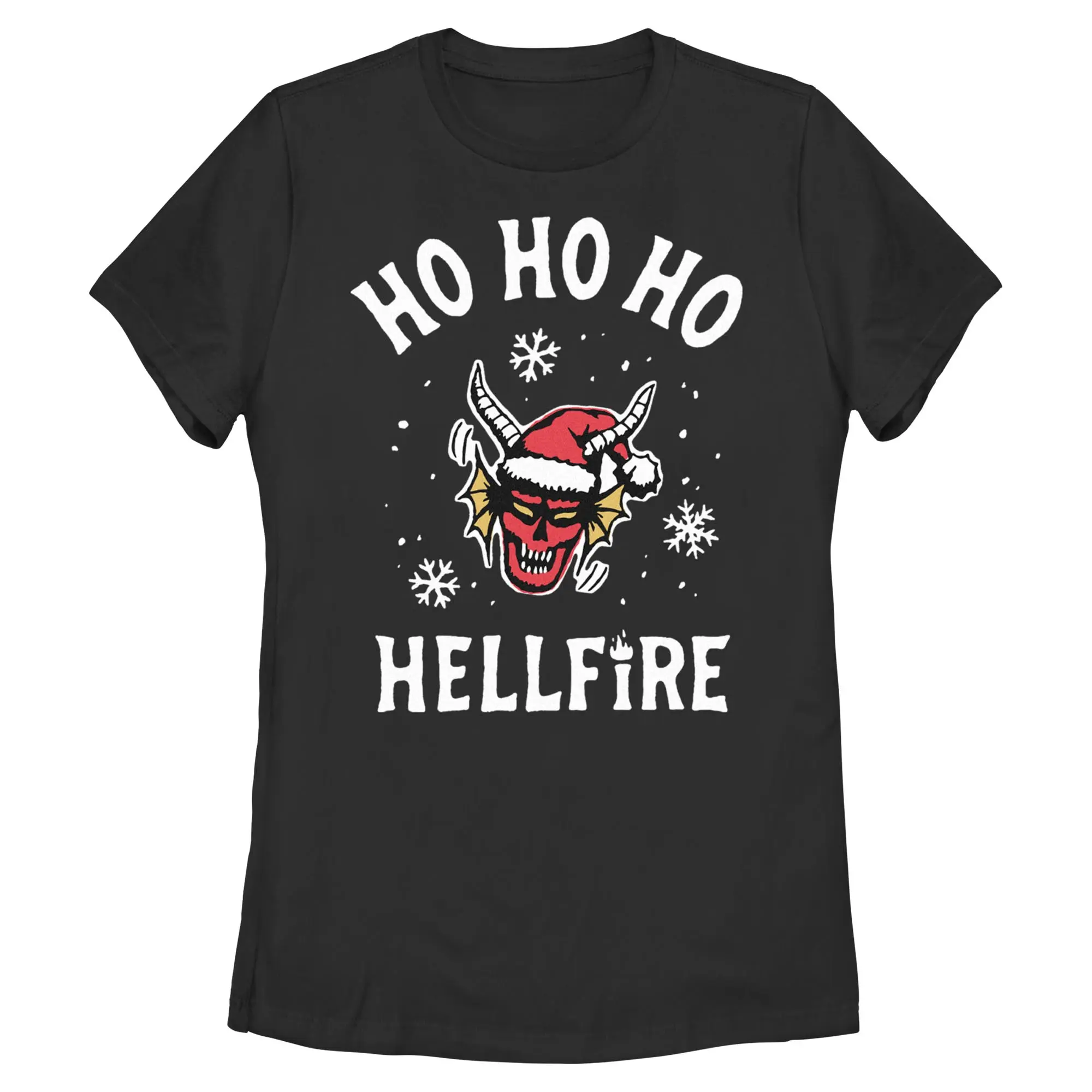 Womens Stranger Things Ho Ho Ho Hellfire Club T Shirt