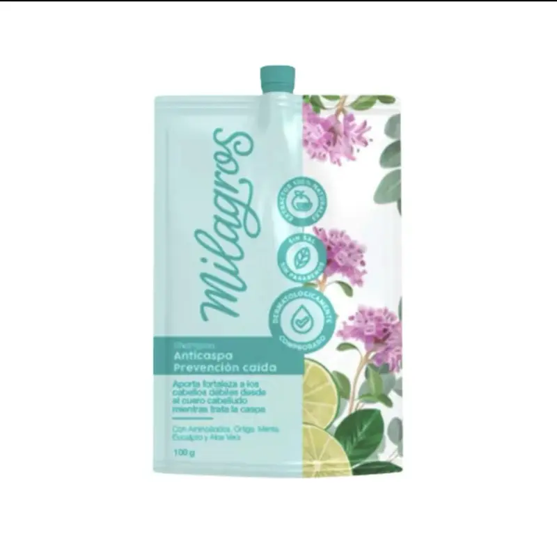 Milagros Colombia Shampoo Anticaspa 100g with Biotin, Argan Oil & Hyaluronic Acid for Hydrating Treatment and Natural Hair Cleansing - Conditioner Haircare Cleanser
